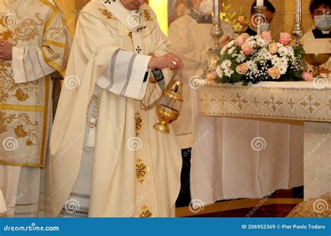 Priests during Mass in a Catholic Church Editorial Stock Image - Image ...