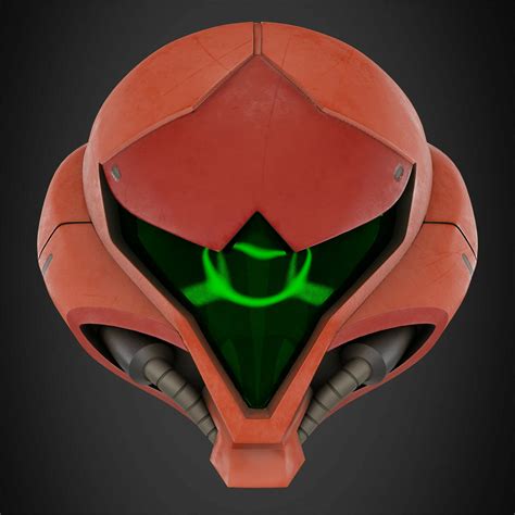 STL file Metroid Samus Aran Power Suit Helmet for Cosplay 🪖・Template to ...