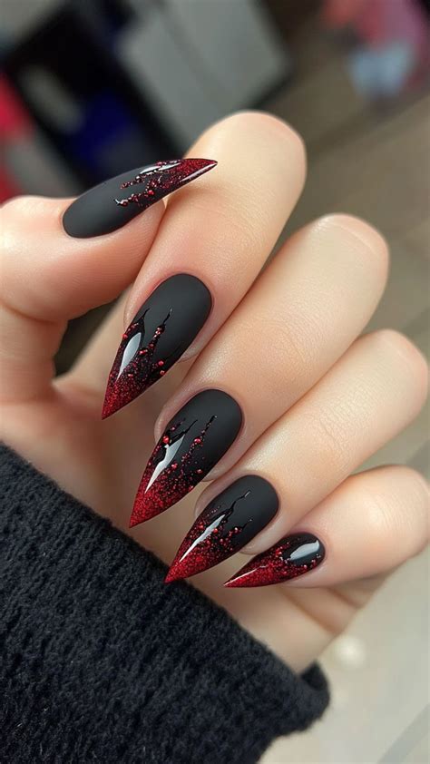 25 Black and Red Halloween Nail Ideas: Bold, Spooky, and Simple ...