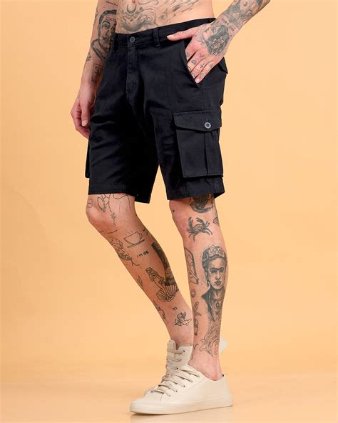 Buy Men's Black Cargo Shorts Online at Bewakoof