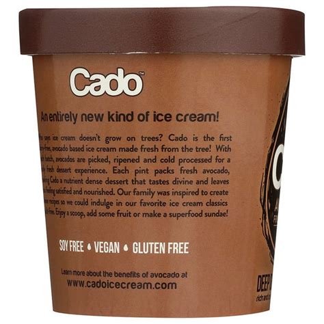 Cado Avocado Avocado Based, Dairy Free Ice Cream, Deep Dark Chocolate ...