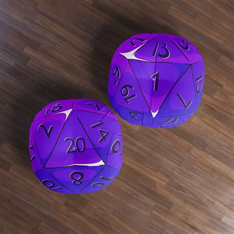Purple D20 Round Tufted Floor Pillow Great for Gamers - Etsy