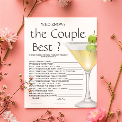 Who knows the couple best Elegant Bridal Game | Zazzle | Bridal games ...
