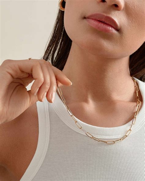 Paperclip Chain Necklace - Gold - EDGE of EMBER