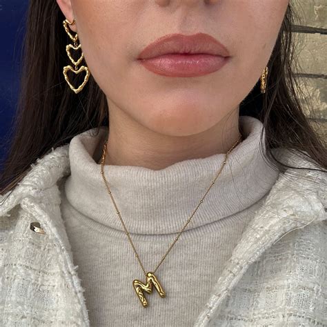 Initial Bubble Letter Necklaces in 2024 | Letter necklace, Initial ...