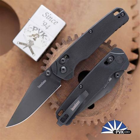 Kershaw Bel Air 6106BLK Black PVD Magnacut Clip Point Blade, Black G10 ...
