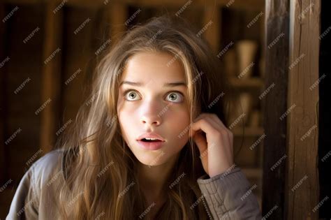 Premium Photo | An russian female teenage with straight hair