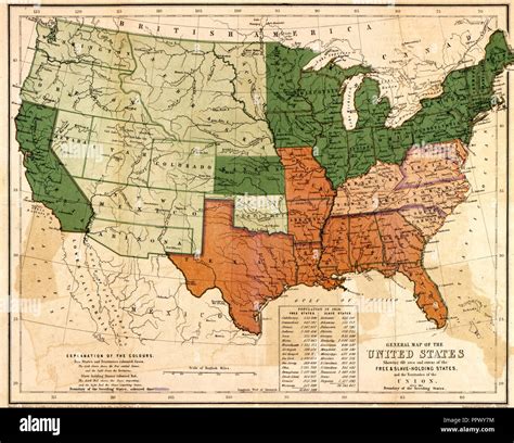 Map american slave states hi-res stock photography and images - Alamy