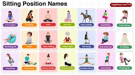 Sitting Position Names in English with their Pictures