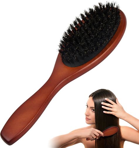 Kioiner Boar Bristle Hair Brush, Antistatic Hair Brush with Natural ...