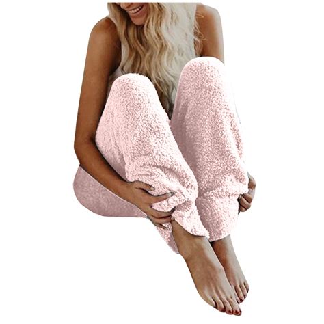OGLCCG Women's Warm Plush Pajama Pants Winter Cozy Soft Sherpa Fluffy ...