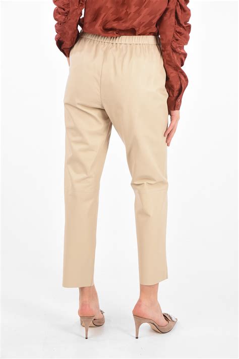 DROMe leather high-rise pants women - Glamood Outlet