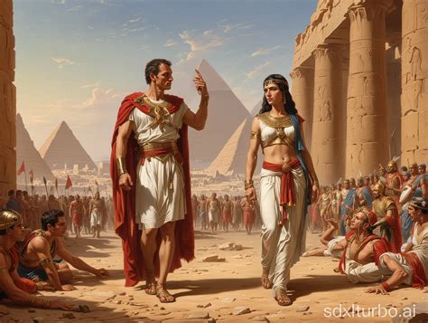 Historical Romance Julius Caesar and Cleopatra Beneath the Pyramids ...