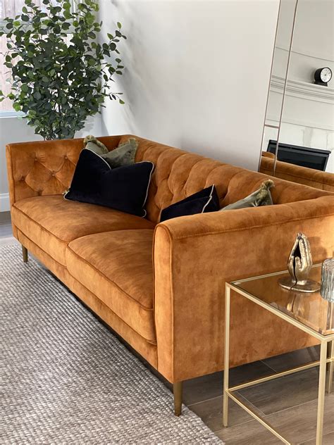 Buy Bloomsburg Gold Velvet Sofa in Perth, Osborne Park, Joondalup WA ...