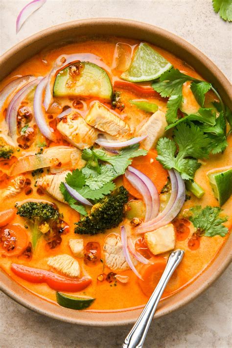 Thai Coconut Curry Chicken Soup - Dairy Free