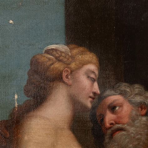 Large Original Oil on Canvas Painting of Zeus and Hera, Italy circa 1700's