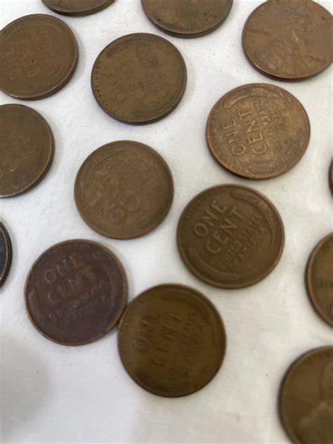 Lot of 40 Lincoln Wheat Pennies 1930s 1940s Penny US Cents Unsearched ...