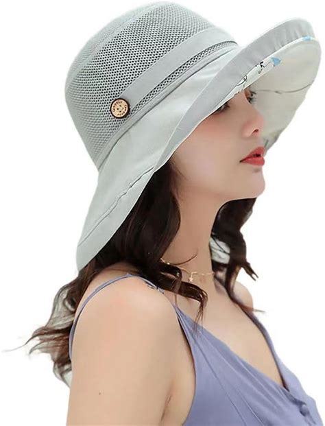 Summer Mesh Sun Hats for Women UV Protection Wide Brim Packable Beach ...