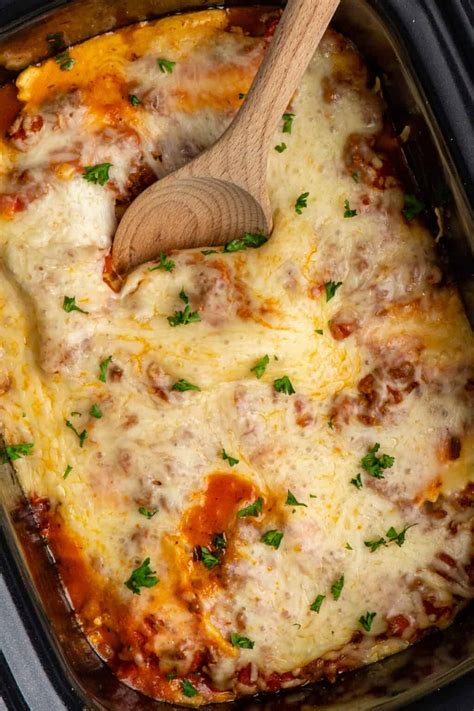 Crock Pot Lasagna with Ravioli - Slow Cooker Meals