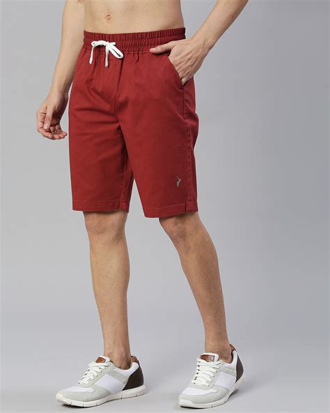 Buy Men's Wine Slim Fit Shorts Online in India at Bewakoof