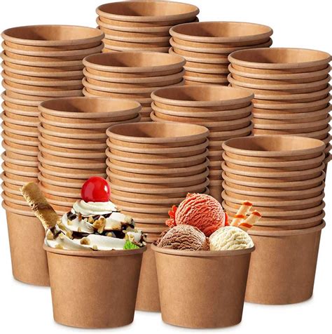 8oz Kraft Paper Ice Cream Tubs - Paper Food Packaging Factory | ECONLY