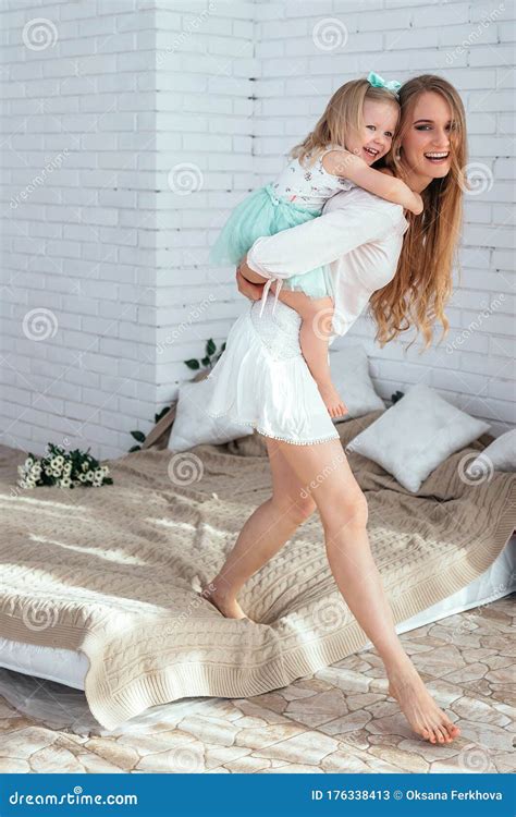 Mom and Daughter Have Fun Together Stock Image - Image of love ...