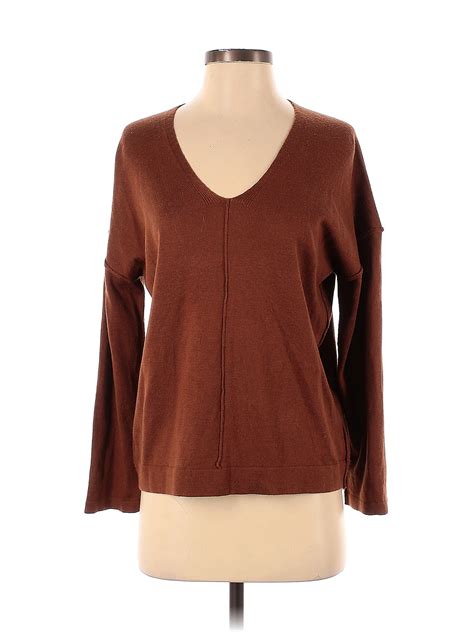 Grade & Gather Color Block Solid Brown Pullover Sweater Size S - 68% ...