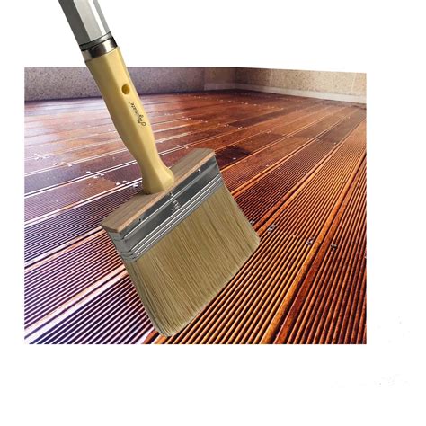 Magimate Deck Stain Brush 5 Inch Wide with Screwed Handle for Heavy ...