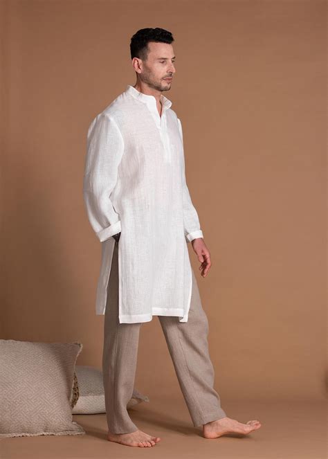 Men's Slim Fit Long Linen Shirts at Kasey Bailey blog