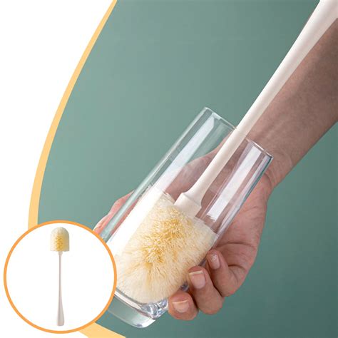 Bottle Brush Cleaner Soft Silicone Cup Brush, Long Handle Water Bottle ...