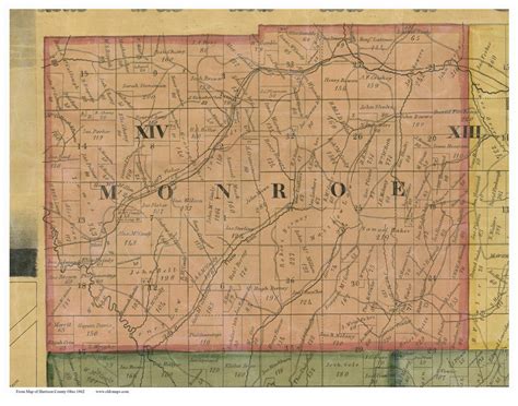 Monroe, Ohio 1862 Old Town Map Custom Print - Harrison Co. - OLD MAPS