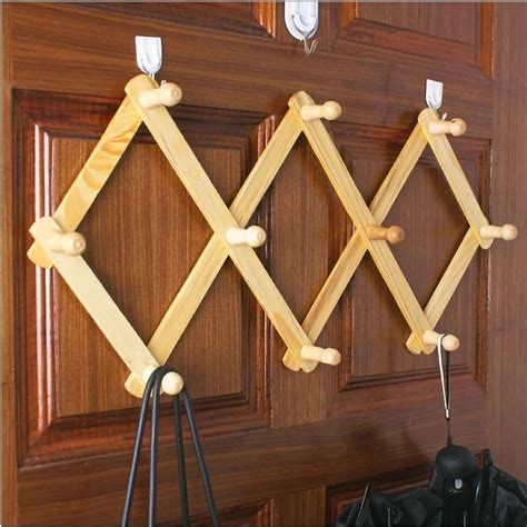 Trianu Accordion Wall Hanger, Expandable Coat Rack Wall Mount with 10 ...