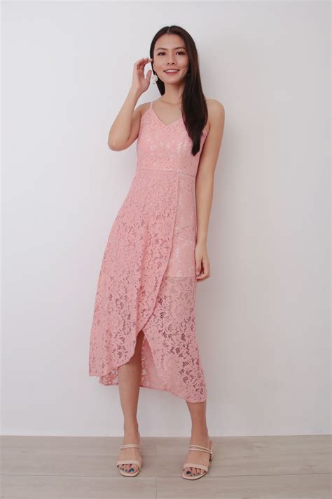 Romance Lace Dress in Pink - romantic lace dress