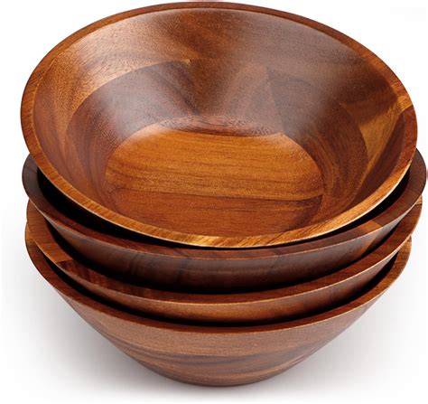Amazon.com | JF JAMES.F Wooden Salad Bowl, 12'' Acacia Wood Large Salad ...