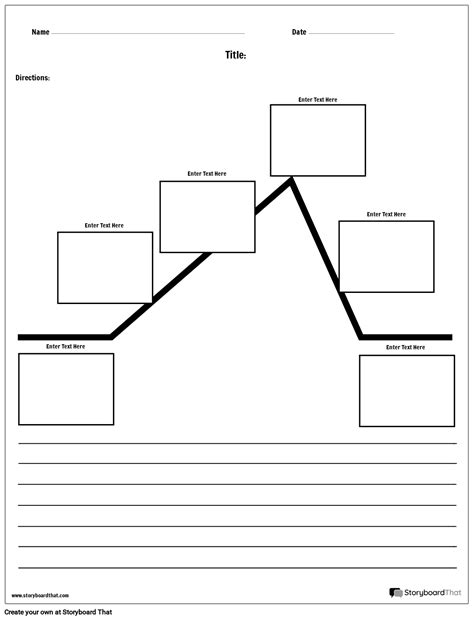 Blank Plot Diagram Template with Paragraph Storyboard