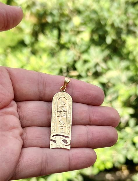Egyptian Customized Eye of Horus Cartouche Personalized 18K Gold ...
