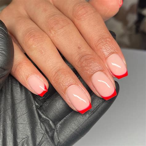 17 Red French Tip Nails: Short Designs That Actually Look Cool - Nail ...