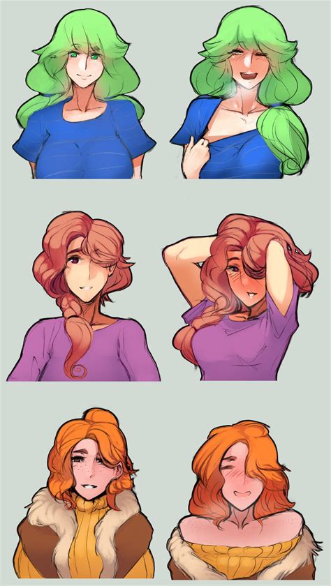 robin, jodi, and caroline (stardew valley) drawn by scathegrapes | Danbooru