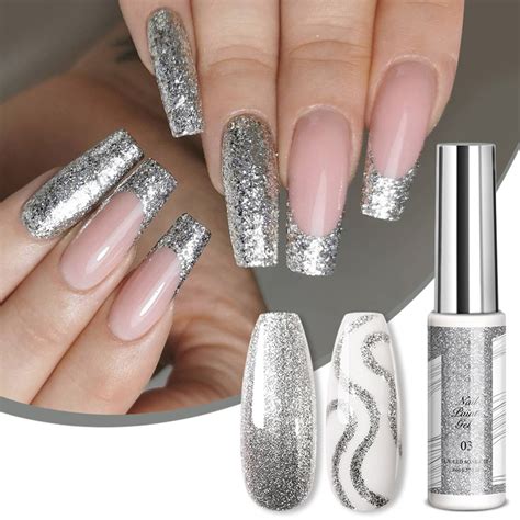 White And Silver Nails Design