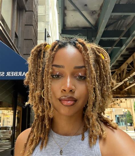 Pin by Kyla on Colored locs | Short locs hairstyles, Natural hair ...