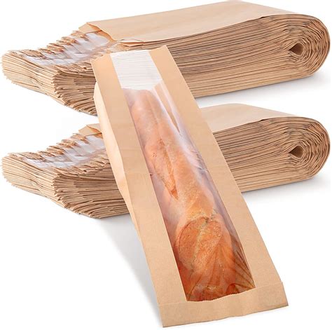Amazon.com: 100 Pieces Paper Bread Bag with Window for Homemade Bread ...