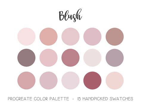 Blush Palette Procreate Color Palette Pink Cream Mauve - Etsy | Color ...
