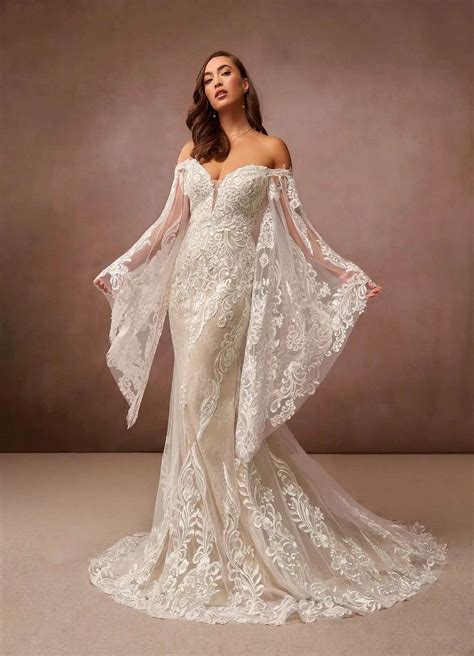 Bell Sleeve Wedding Dress