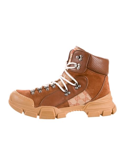 Gucci Flashtrek GG Canvas Hiking Boots - Brown Boots, Shoes ...