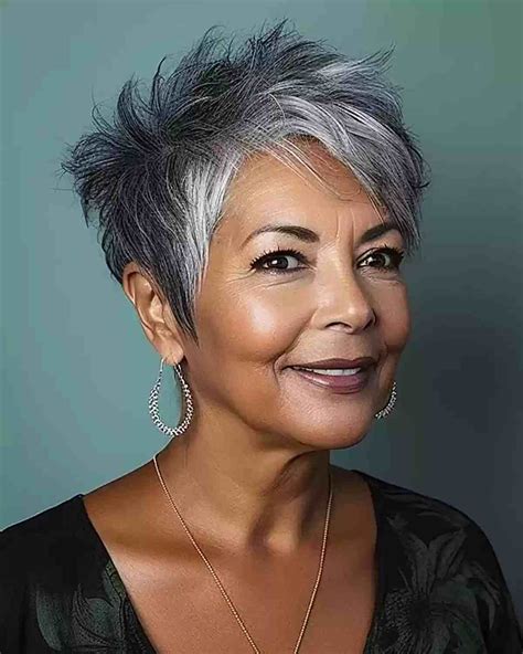 33 Perfect Pixie Cuts for Women Over 60 With Glasses | Short silver ...