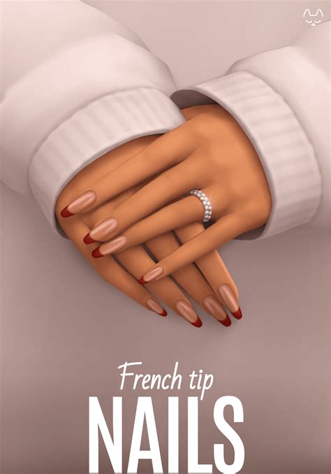 Маникюр French Tip Nails | Sims4Mods
