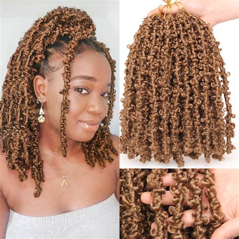 Snapklik.com : 12 Inch Butterfly Locs Crochet Hair 6 Packs Blonde Short ...