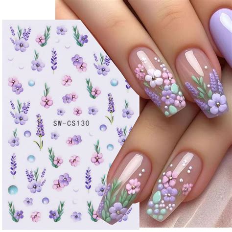 Amazon.com: Summer Flower Nail Art Stickers 3D Flower Butterfly Nail ...