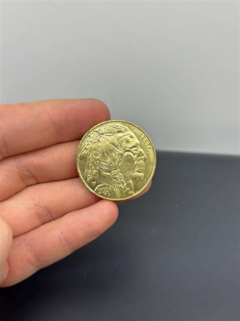 Gold American Buffalo 1 Oz 50 Dollars Copy Coin REPLICA Gold Plated 24k ...