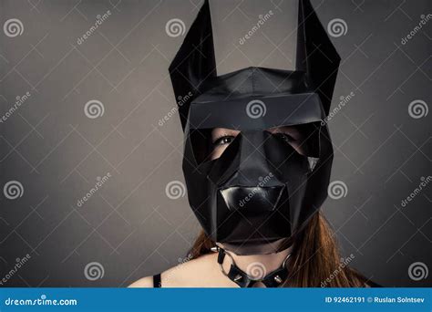 Slave woman in dog mask stock image. Image of femininity - 92462191